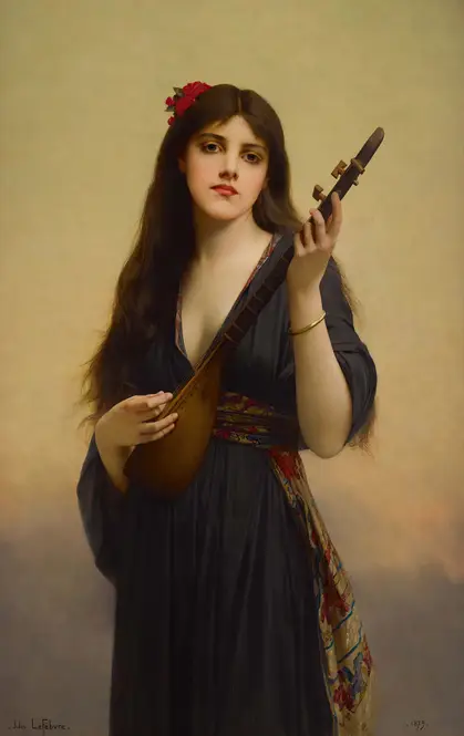 Woman Playing A Lute (1879)
